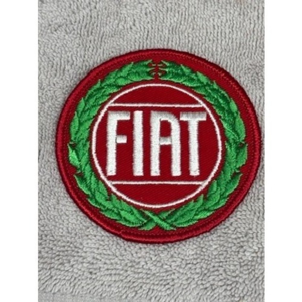 Vtg 70s Fiat Logo Embroidered Patch Red Green Laurel Wreath Racing Car Emblem